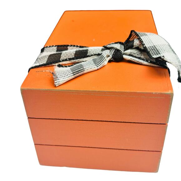 Halloween Faux Book Stack Decorative Wooden Block Books Country Art Holiday - Picture 4 of 6